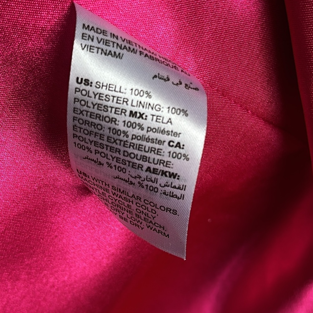 Chico's Women's Shantung Relaxed Open Front Jacket Sz 1 or 8 to 10 stunning pink - Picture 8 of 8